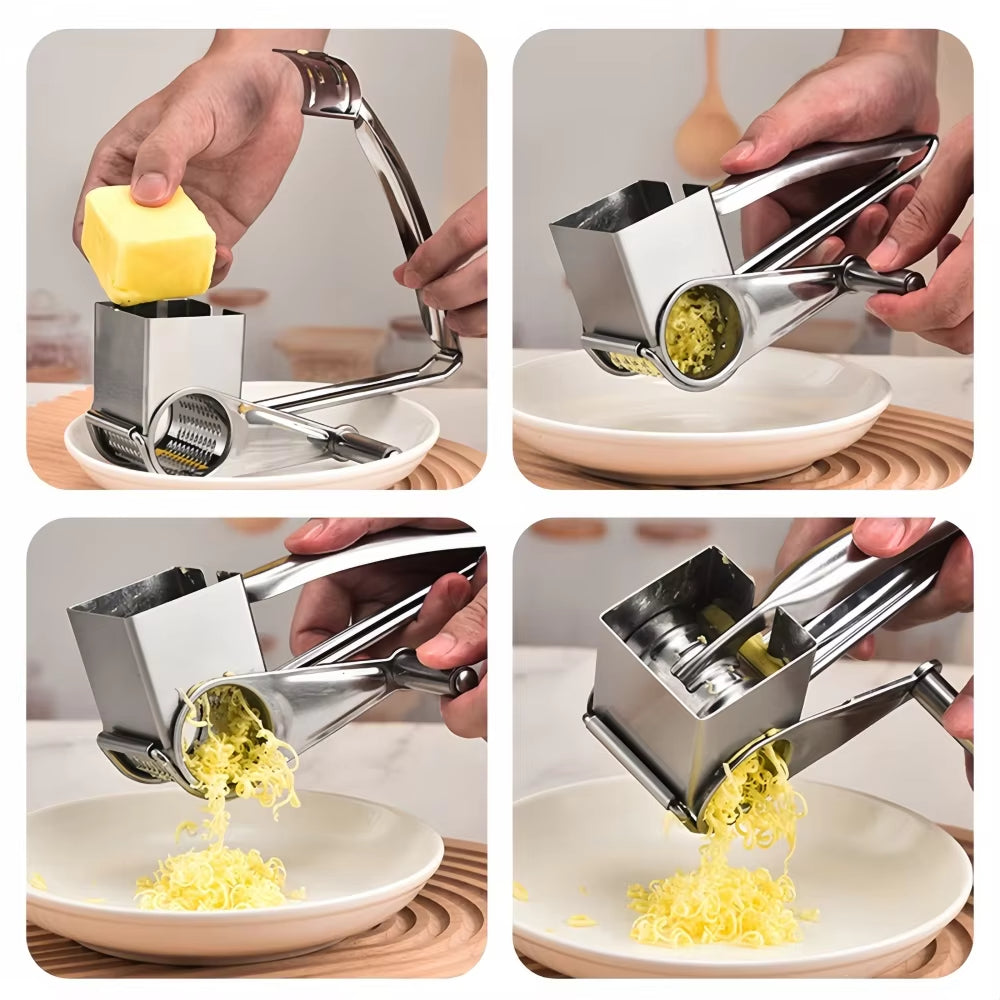 Stainless Steel Cheese Grater Hand Cranked