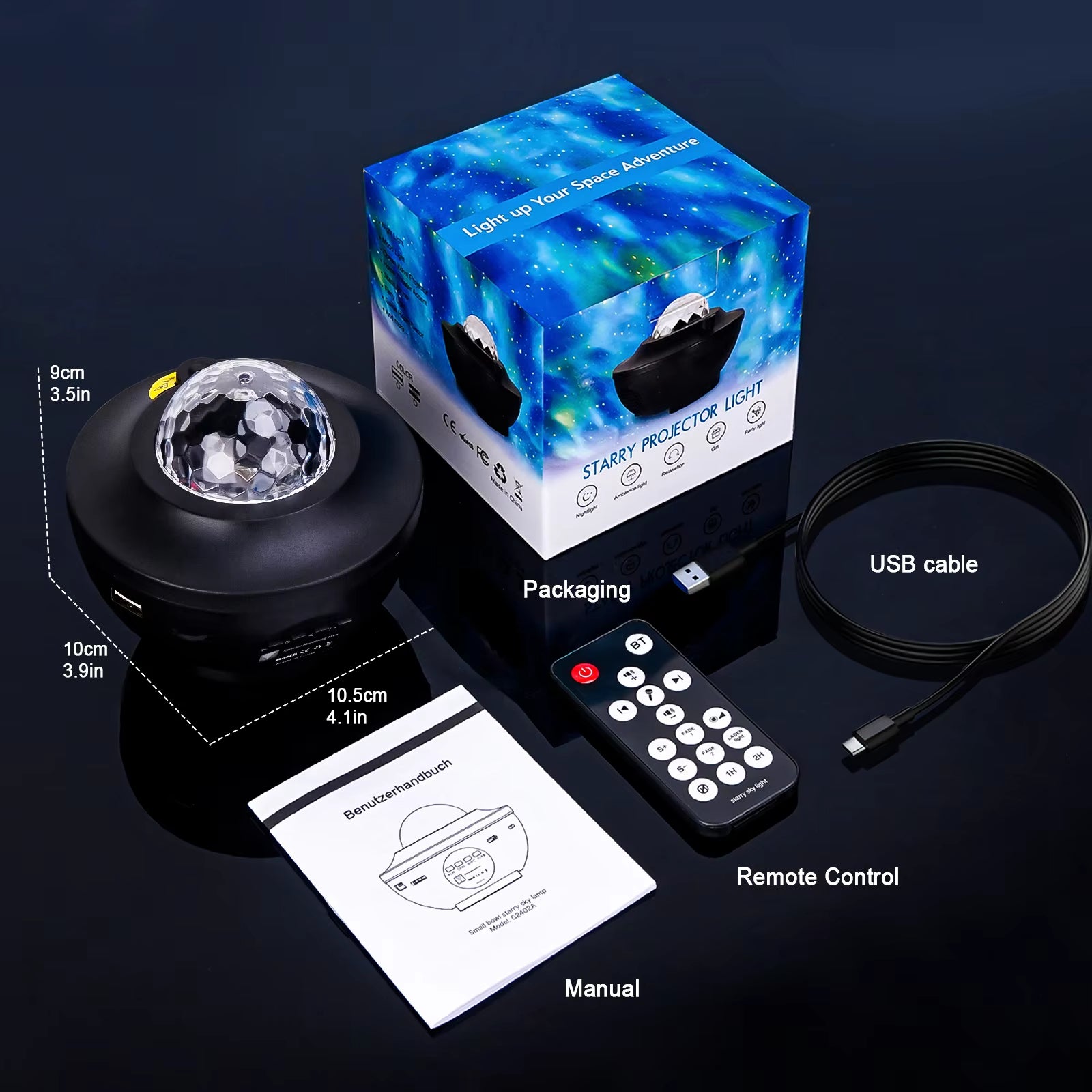 Starry Galaxy Projector Night Light with Bluetooth