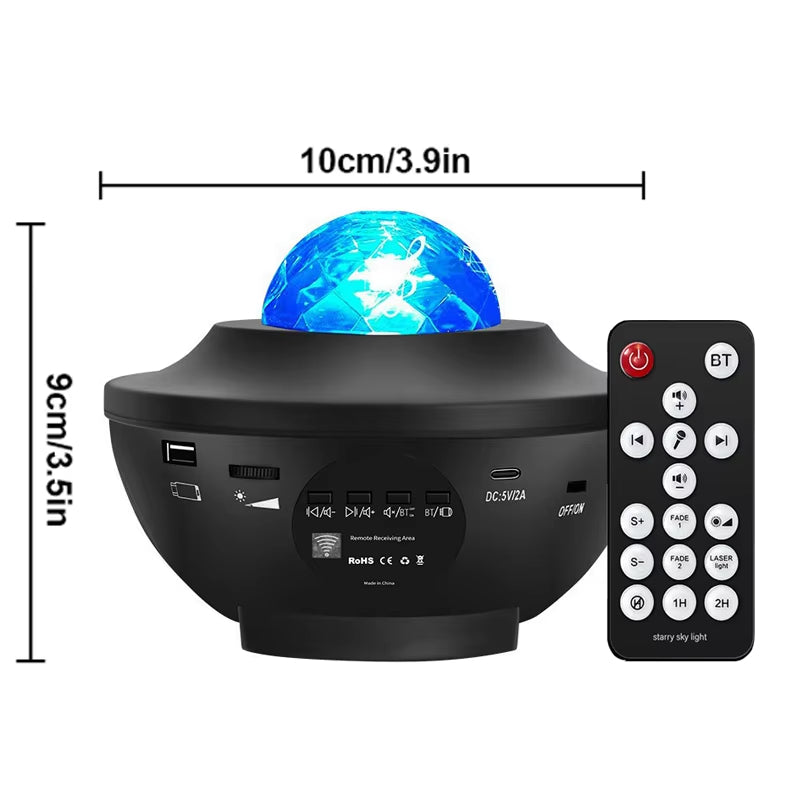 Starry Galaxy Projector Night Light with Bluetooth