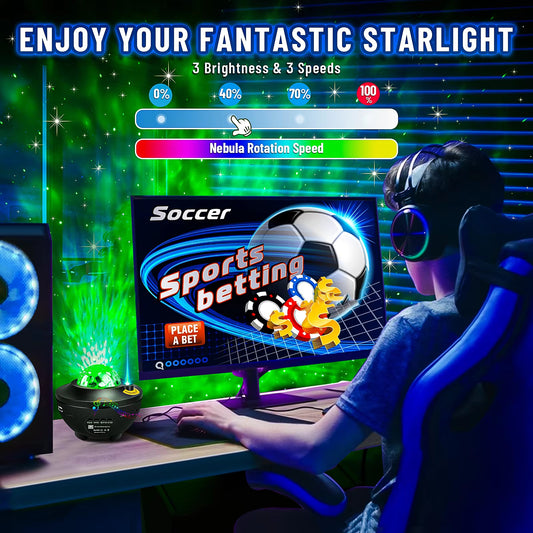 Starry Galaxy Projector Night Light with Bluetooth