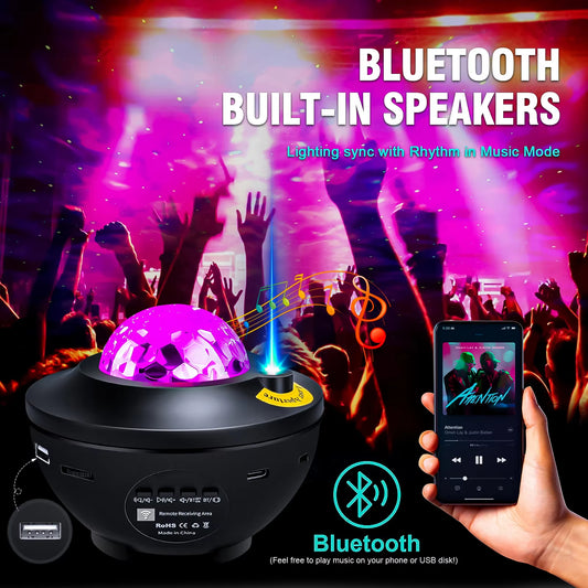 Starry Galaxy Projector Night Light with Bluetooth