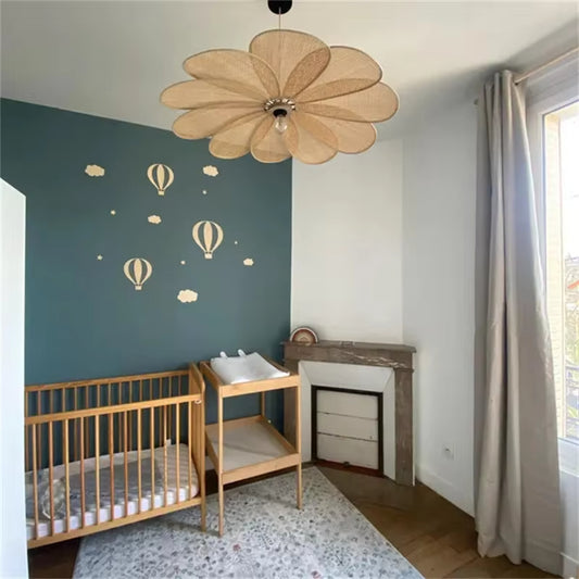 Wooden Hot Air Balloon Wall Stickers Set for Kids Room