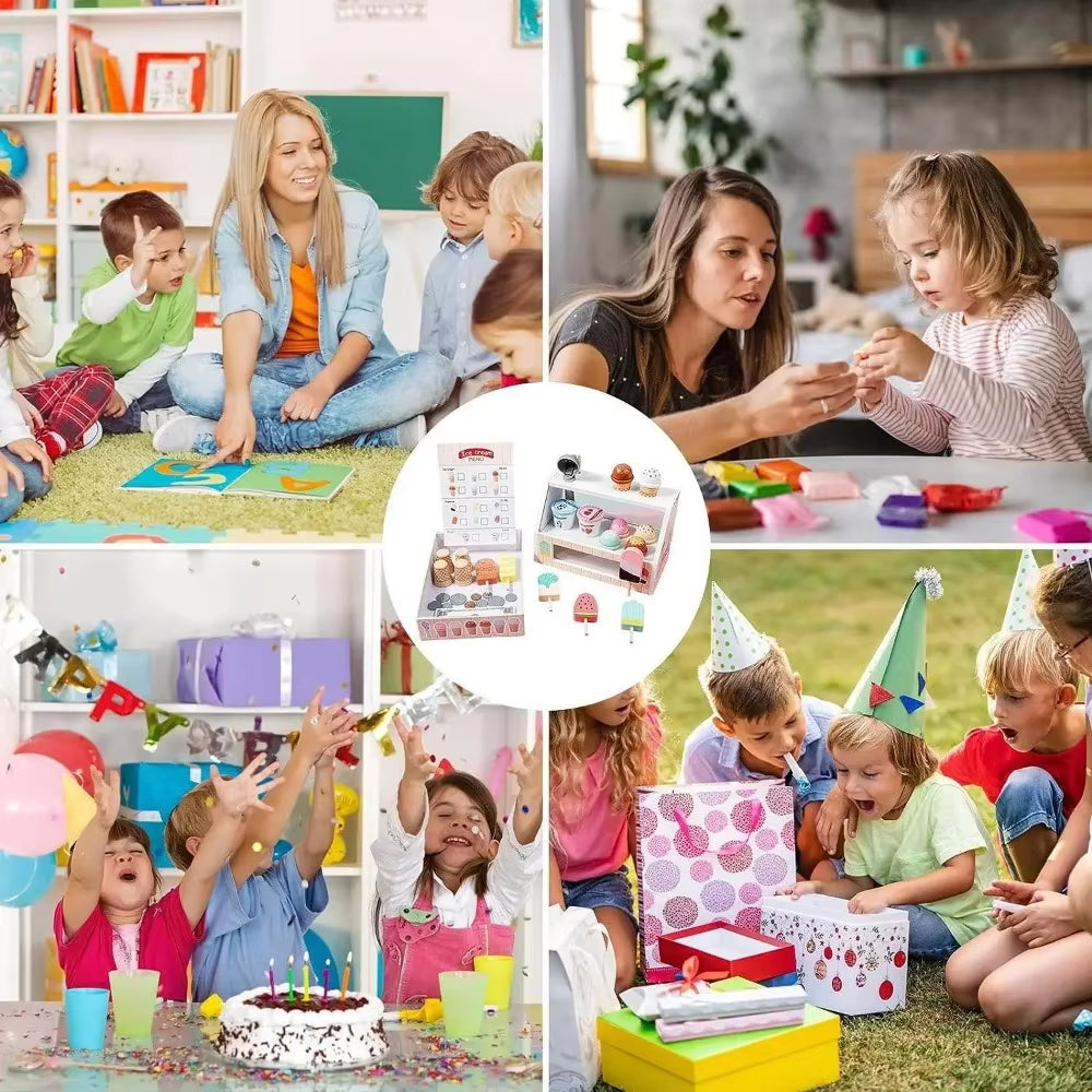 Wooden Ice Cream Pretend Play Toy Mini Dessert Set