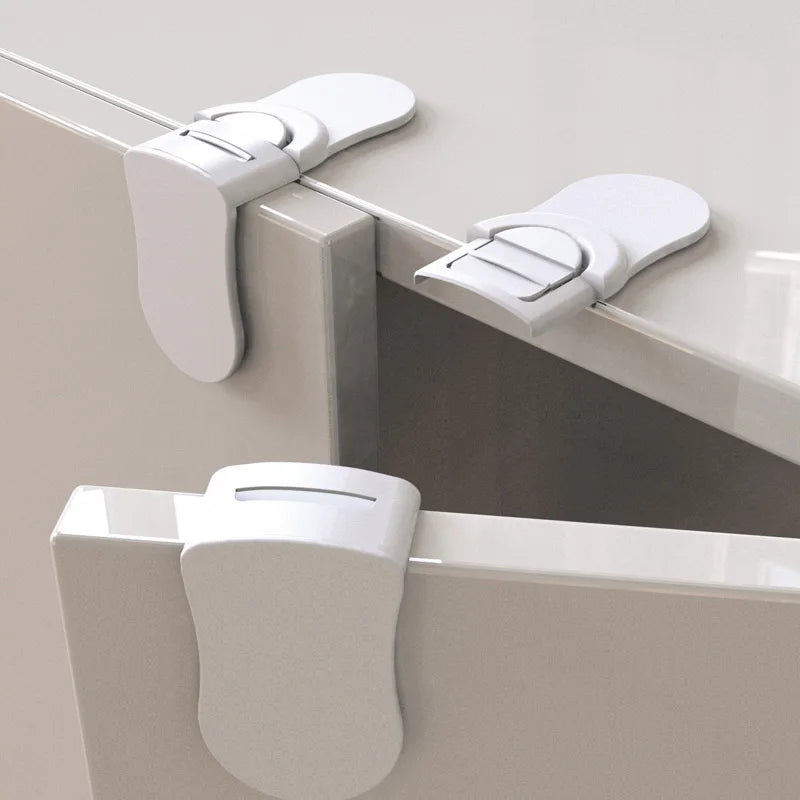 Child Safety Lock for Cabinets Drawers Anti-Pinch Protector White UK