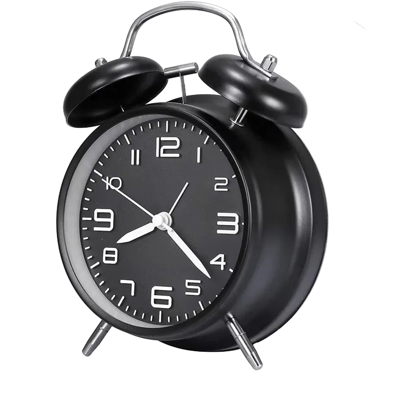 4'' Twin Bell Loud Alarm Clock with Backlight