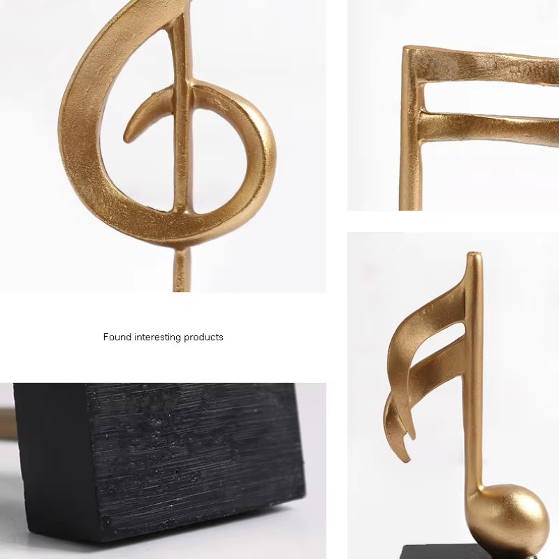 Golden Musical Note Resin Home Decor
