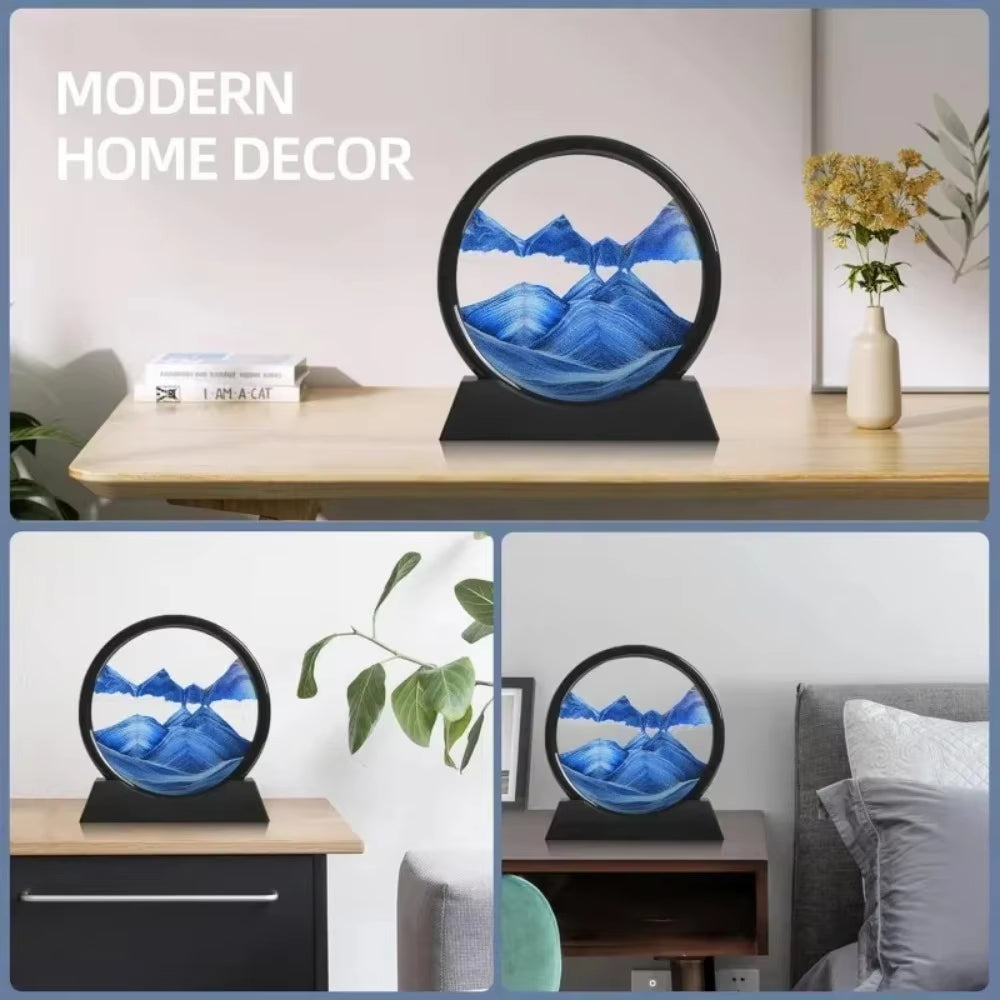 3D Moving Sand Hourglass Decor