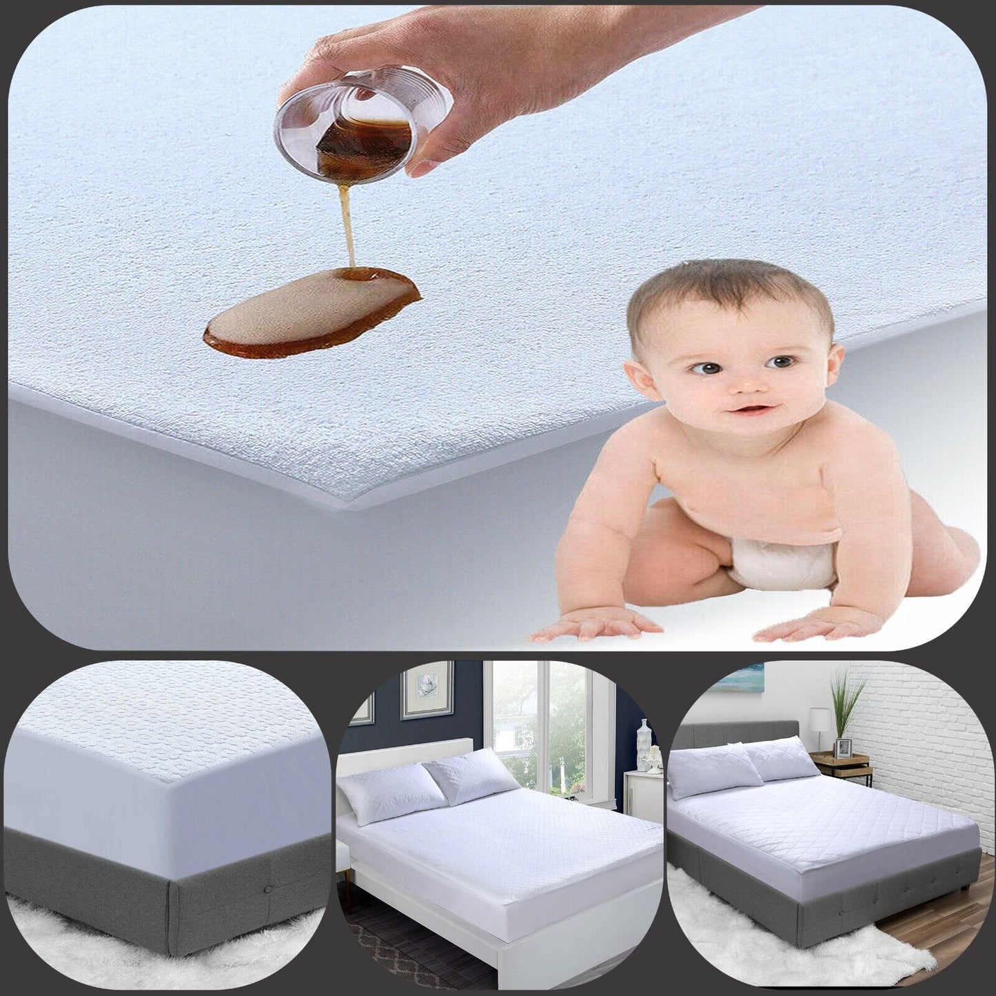 WATERPROOF BABY COT BED MATTRESS PROTECTOR FITTED TERRY SHEET NEW 140X70 Cm