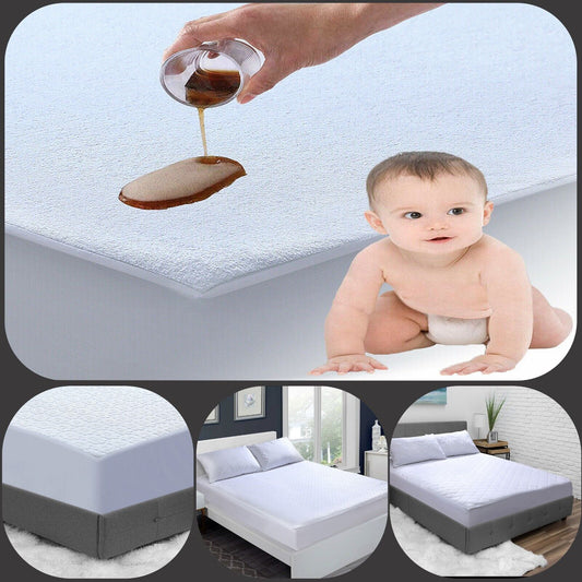 WATERPROOF BABY COT BED MATTRESS PROTECTOR FITTED TERRY SHEET NEW 140X70 Cm