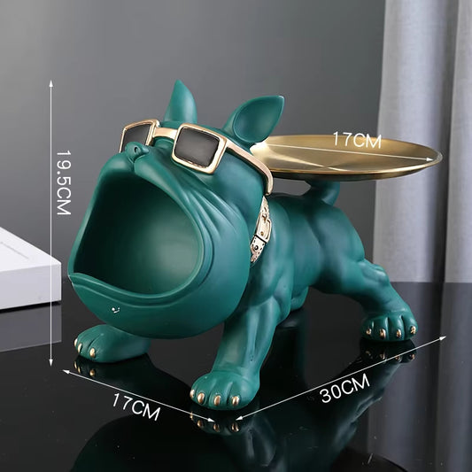 30cm Bulldog Resin Storage Figurine