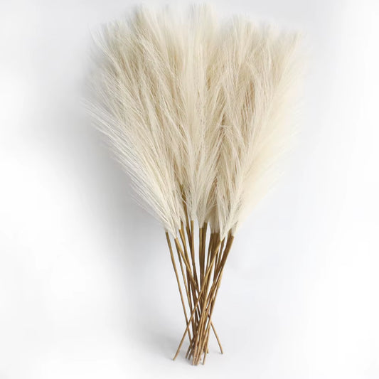 6PCS Artificial Pampas Grass Decor Fake Reed Flower Bouquet for Home Wedding UK