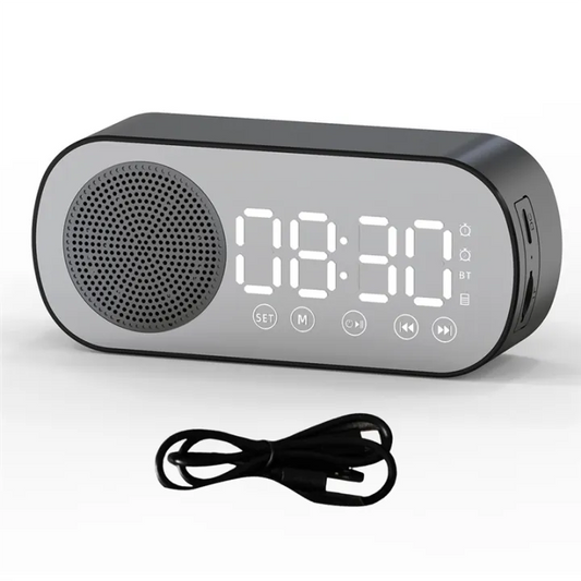 Mini Mirror LED Alarm Clock with FM Speaker