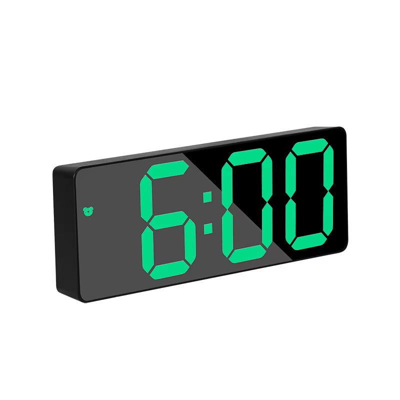 Smart LED Mirror Alarm Clock with Temperature