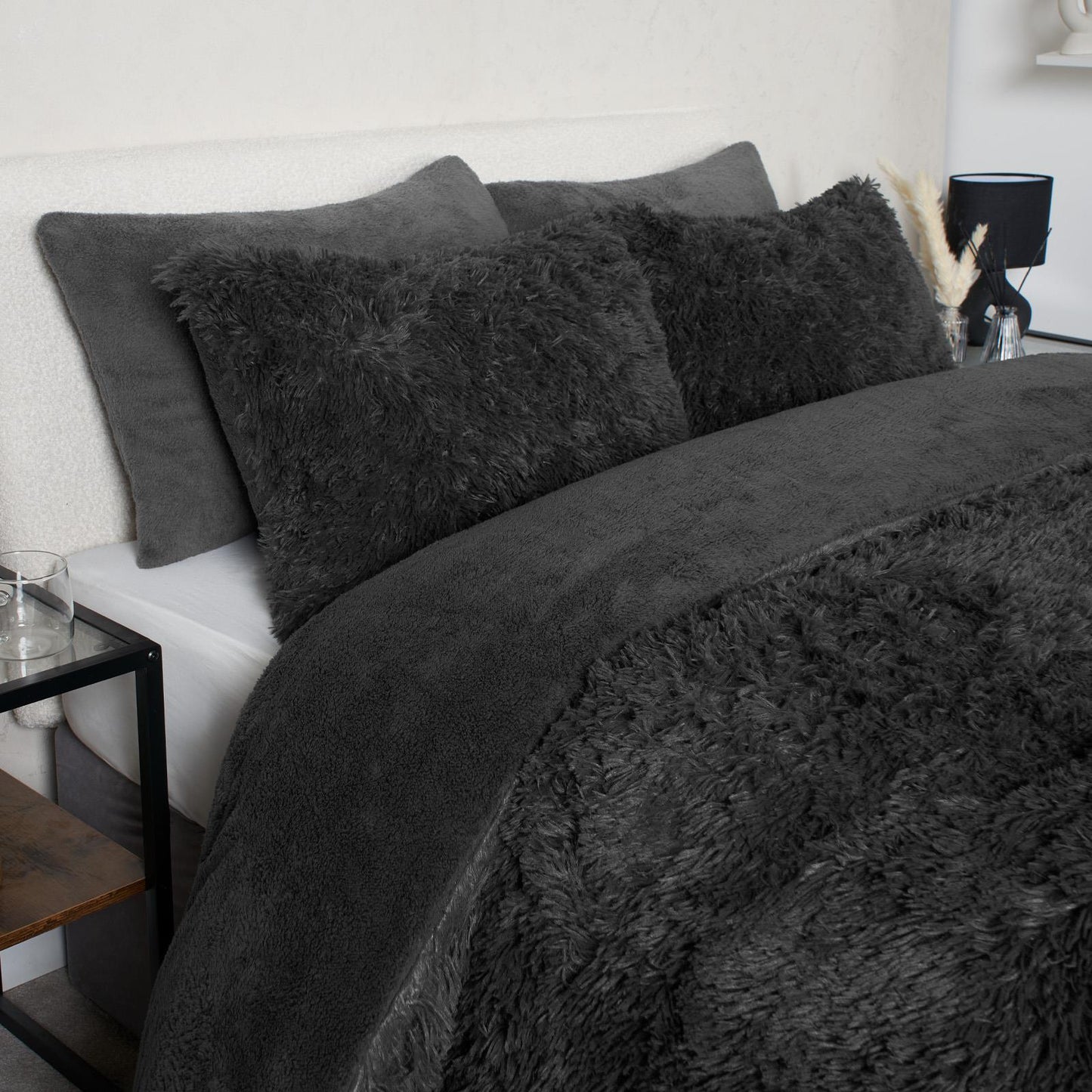Teddy Duvet Cover Set Bedding Soft Fleece Faux Fur Shaggy Fluffy Cosy Quilt Warm