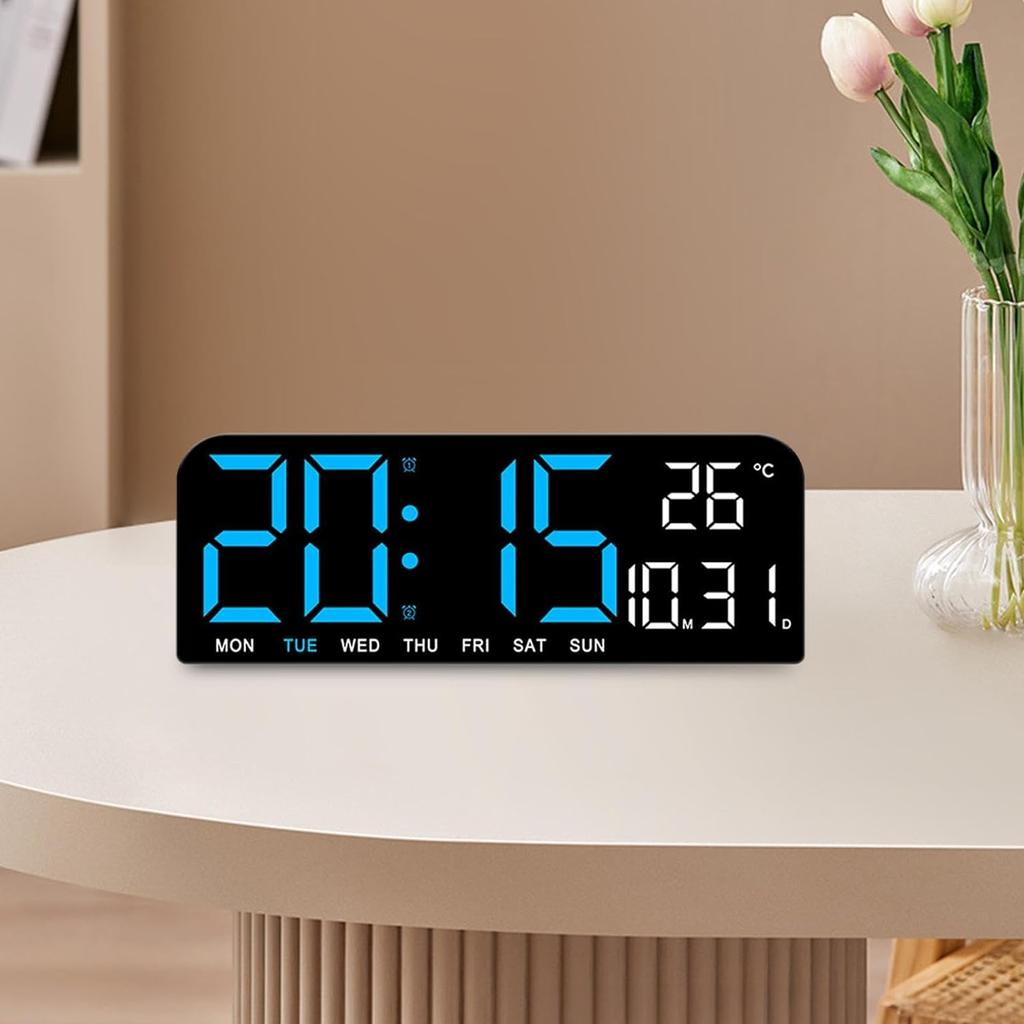 Digital Alarm Clock with Temp Humidity & Dual Alarms