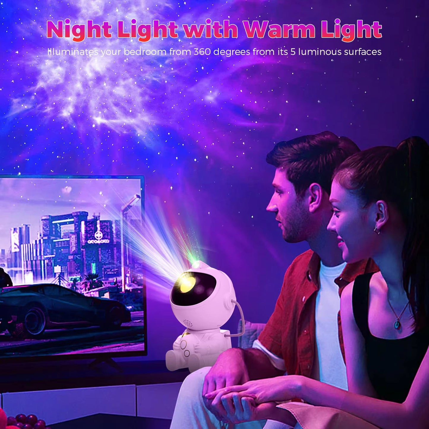 LED Astronaut Galaxy Star Projector Night Light