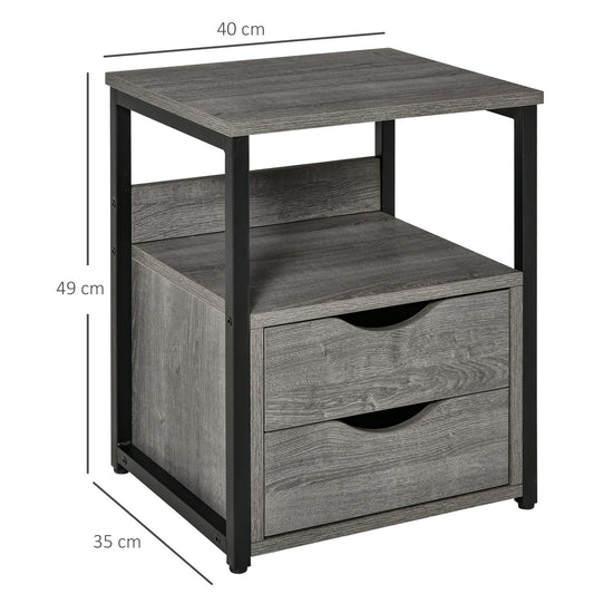 Bedroom Accent End Table with Shelf and Drawer