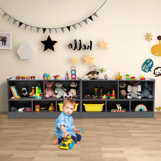 Kids 5-Cubby Wooden Storage Bookcase