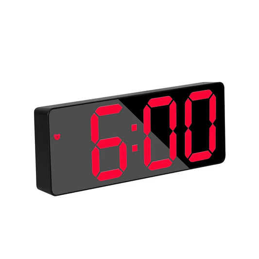Smart LED Mirror Alarm Clock with Temperature