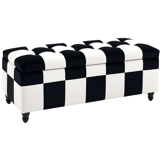 114 X 47 X 47Cm Velvet Storage Ottoman with Lid for Living Room Bedroom