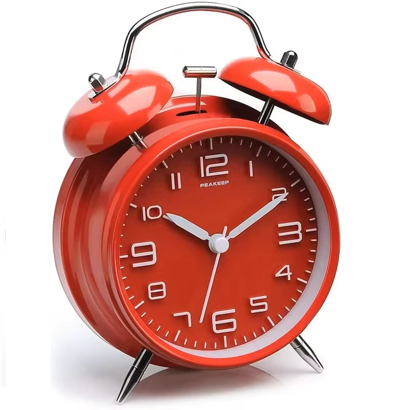 4'' Twin Bell Loud Alarm Clock with Backlight