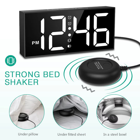 ORIA 7.5" Vibrating LED Alarm Clock