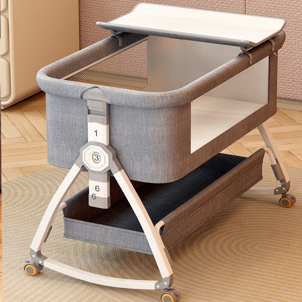 3In1 Baby Bedside Crib Sleeper Bassinet Height-Adjusta
