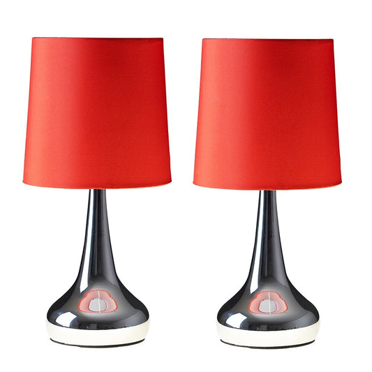 2 X Touch Table Lamps 34Cm Dimmer Bedside Lights Living Room Reading Small Lamp