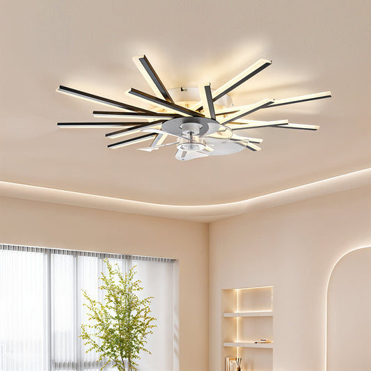 6 Speed Large LED Ceiling Fan with Lighting LED Light Adjustable Wind + Remote