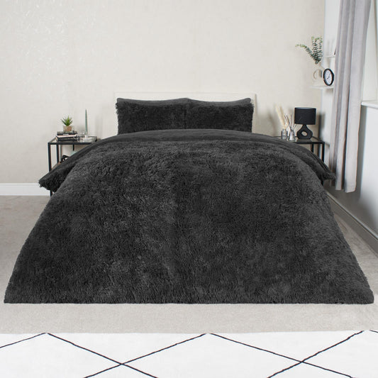 Teddy Duvet Cover Set Bedding Soft Fleece Faux Fur Shaggy Fluffy Cosy Quilt Warm