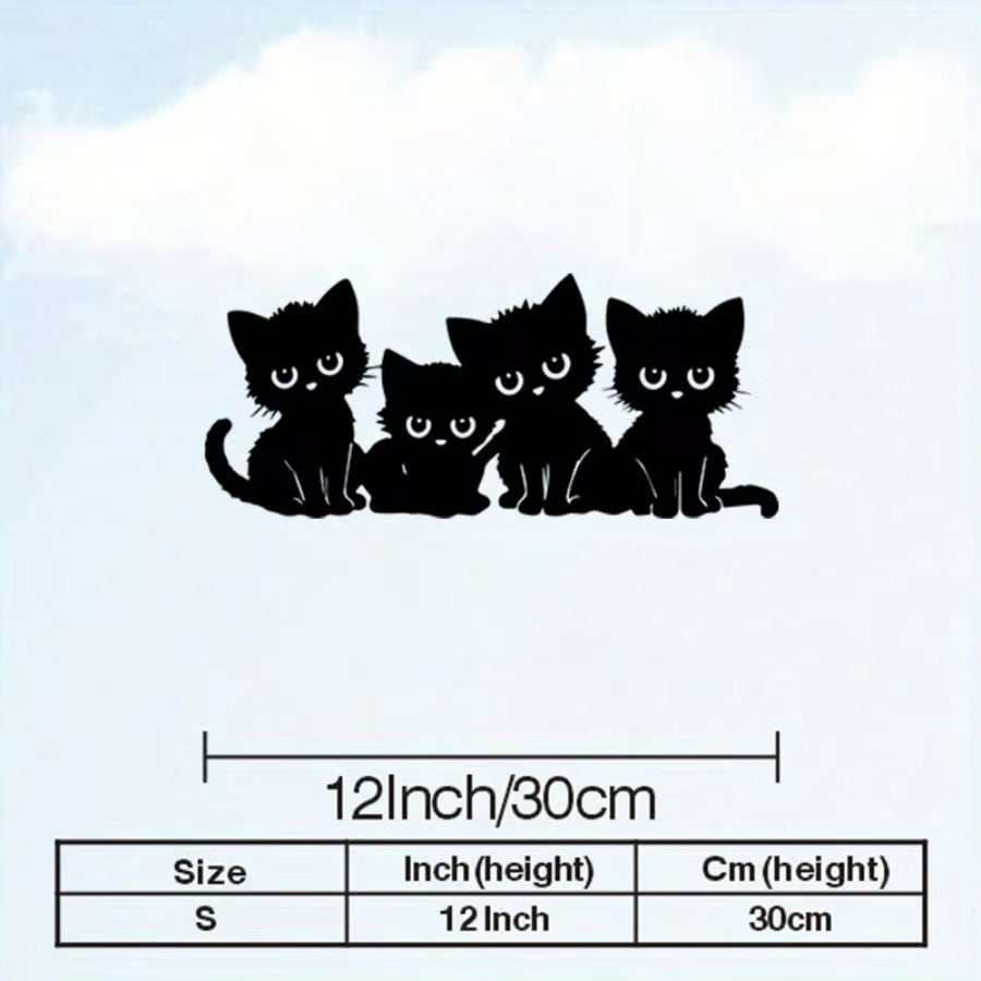 Black Metal Cat Silhouette Wall Art Set