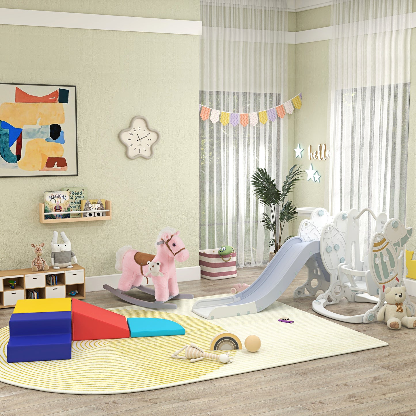 4-Piece Soft Play Set Climb and Crawl Foam Toddler Stairs and Ramp for Baby
