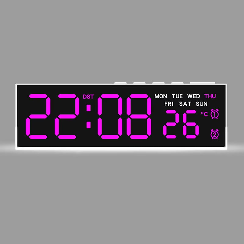 LED Digital Alarm Clock with Temp & 2 Alarms