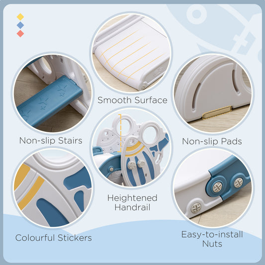 Kids Slide Indoor Freestanding Baby Slide Space Theme for Ages 1.5-3 Years