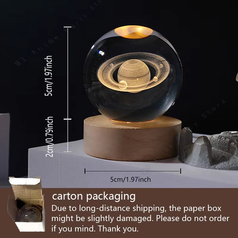 3D Crystal Ball Galaxy LED Night Light