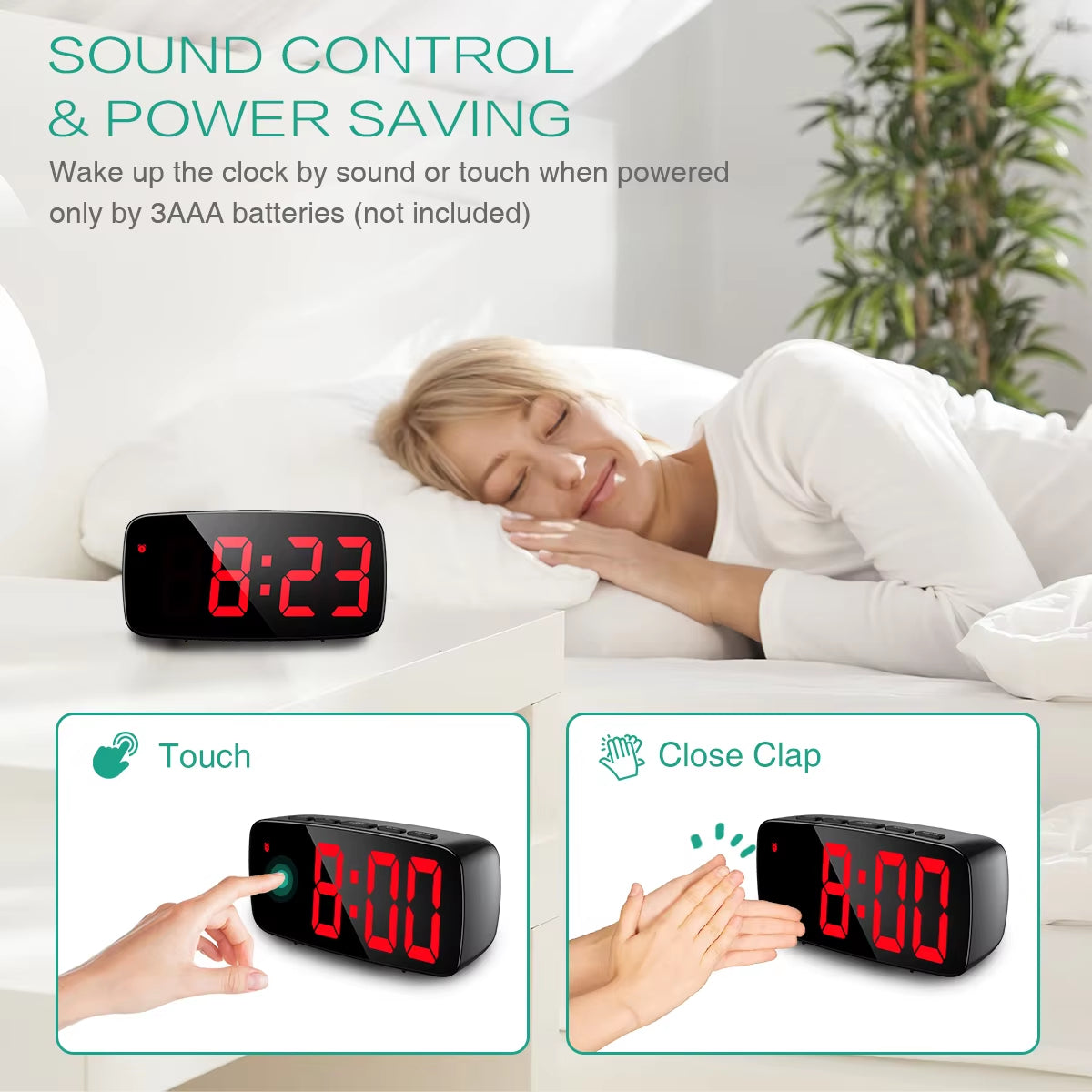 ORIA LED Digital Alarm Clock with Voice Control
