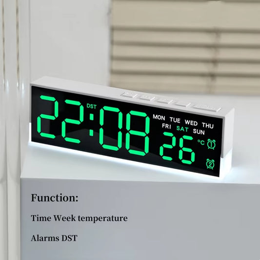 LED Digital Alarm Clock with Temp & 2 Alarms