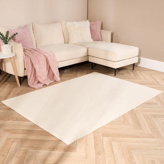 Boucle Fleece Area Rug for Living Room and Bedroom - Soft, Non-Slip Modern Carpet