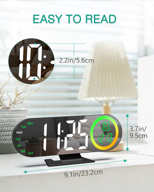 ORIA 8.5'' LED Mirror Clock with RGB Light