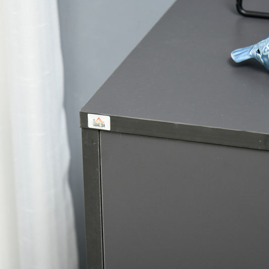 HOMCOM Storage Cabinet Sideboard with Tempered Glass Adjustable Shelves