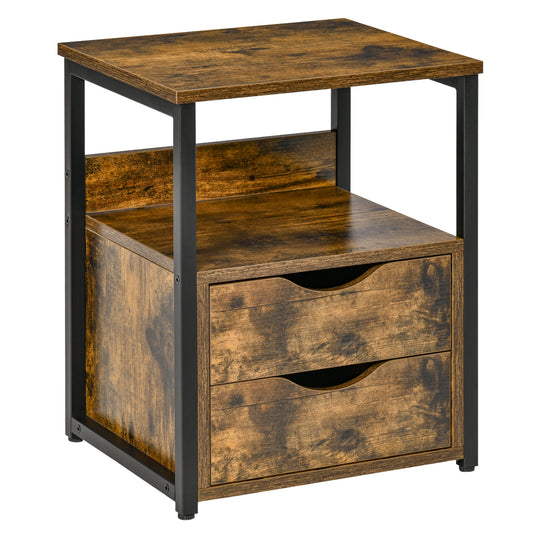 Bedroom Accent End Table with Shelf and Drawer