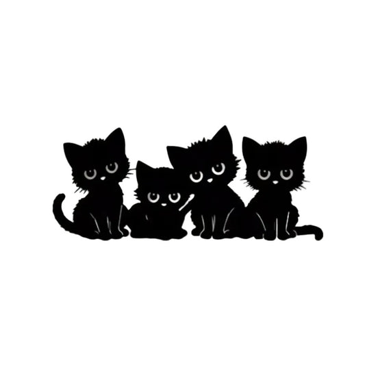 Black Metal Cat Silhouette Wall Art Set