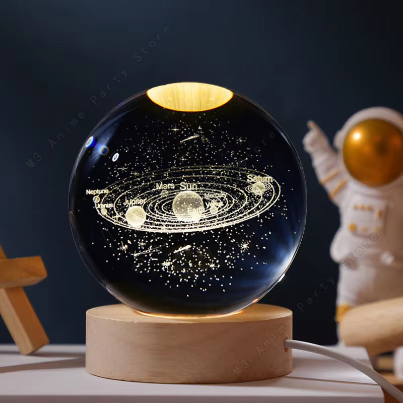 3D Crystal Ball Galaxy LED Night Light