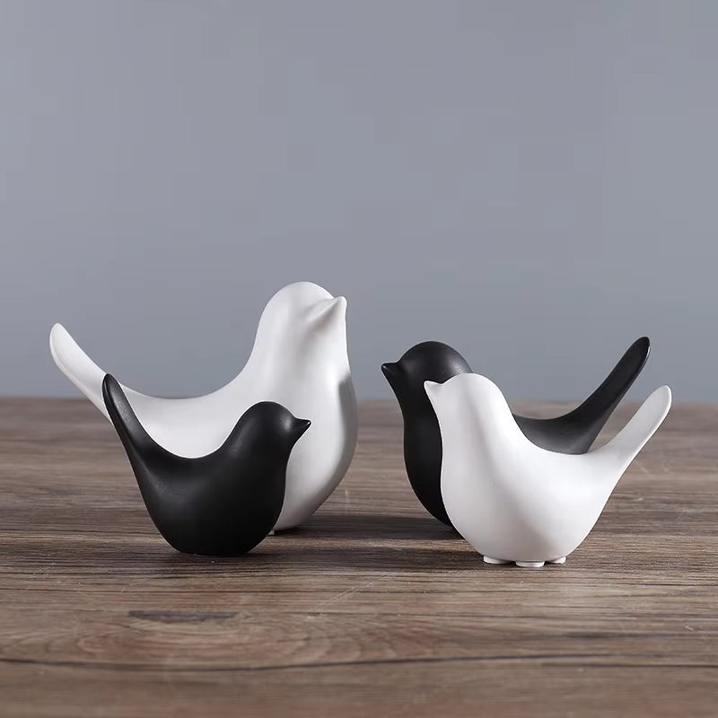 Nordic Ceramic Bird Figurine Table Decor