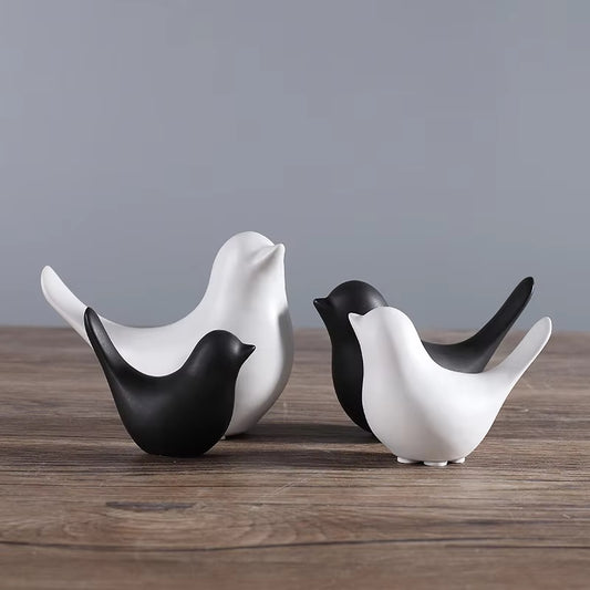 Nordic Ceramic Bird Figurine Table Decor
