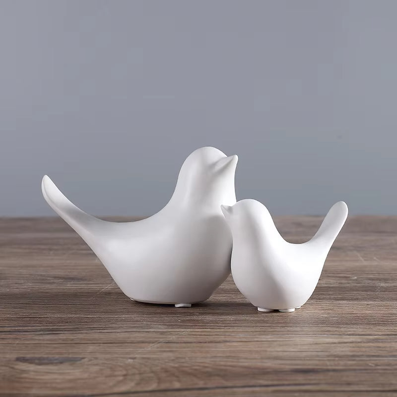 Nordic Ceramic Bird Figurine Table Decor