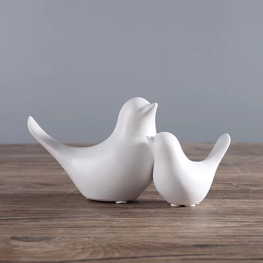 Nordic Ceramic Bird Figurine Table Decor