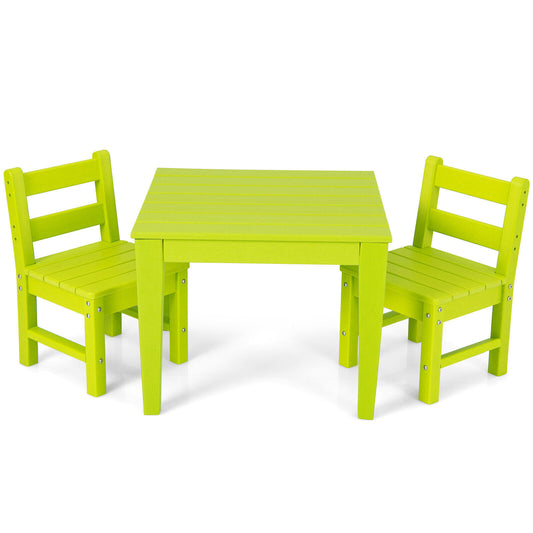 3-Piece Kids Table & Chairs Set Toddler Activity Table Desk Chairs Waterproof