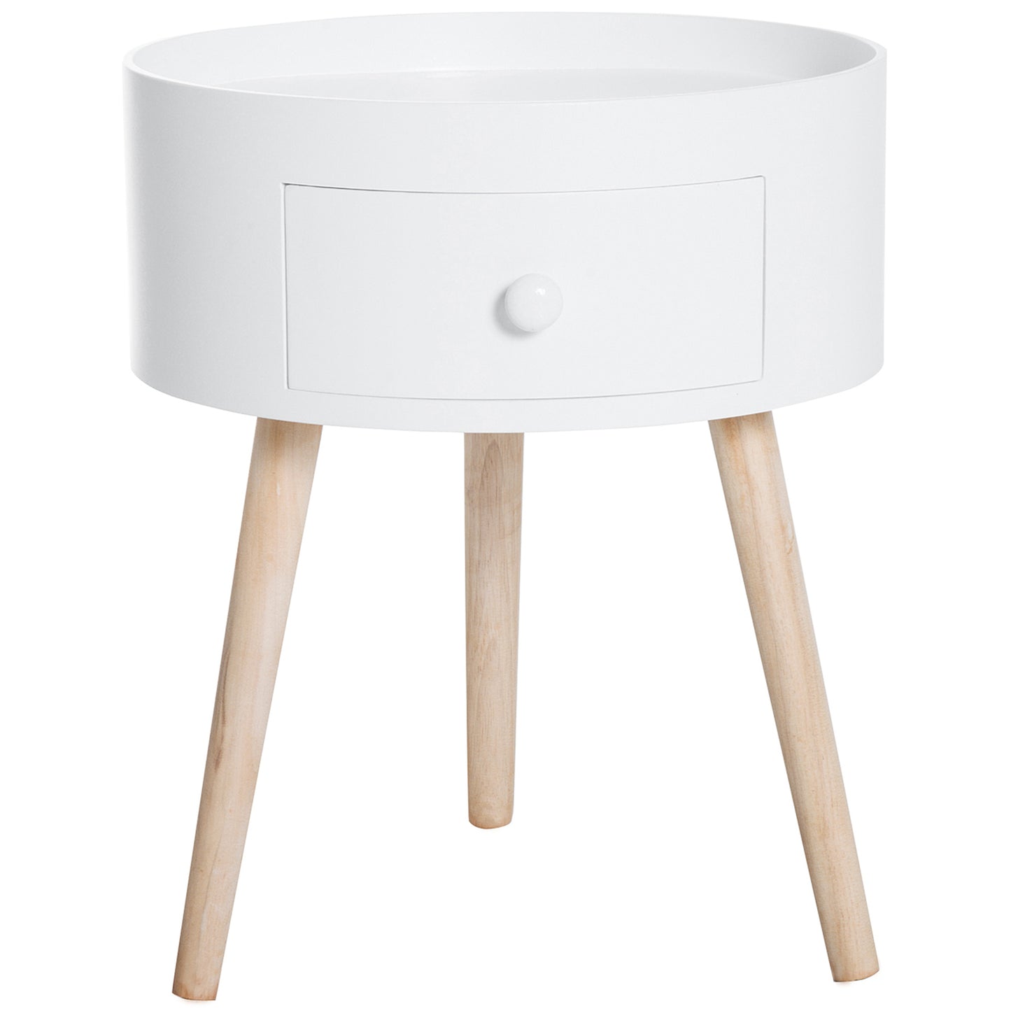 Coffee Table Furniture Bedroom round Corner Drawer Storage Unit White Office