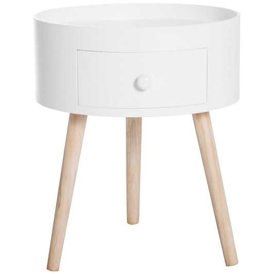 Coffee Table Furniture Bedroom round Corner Drawer Storage Unit White Office